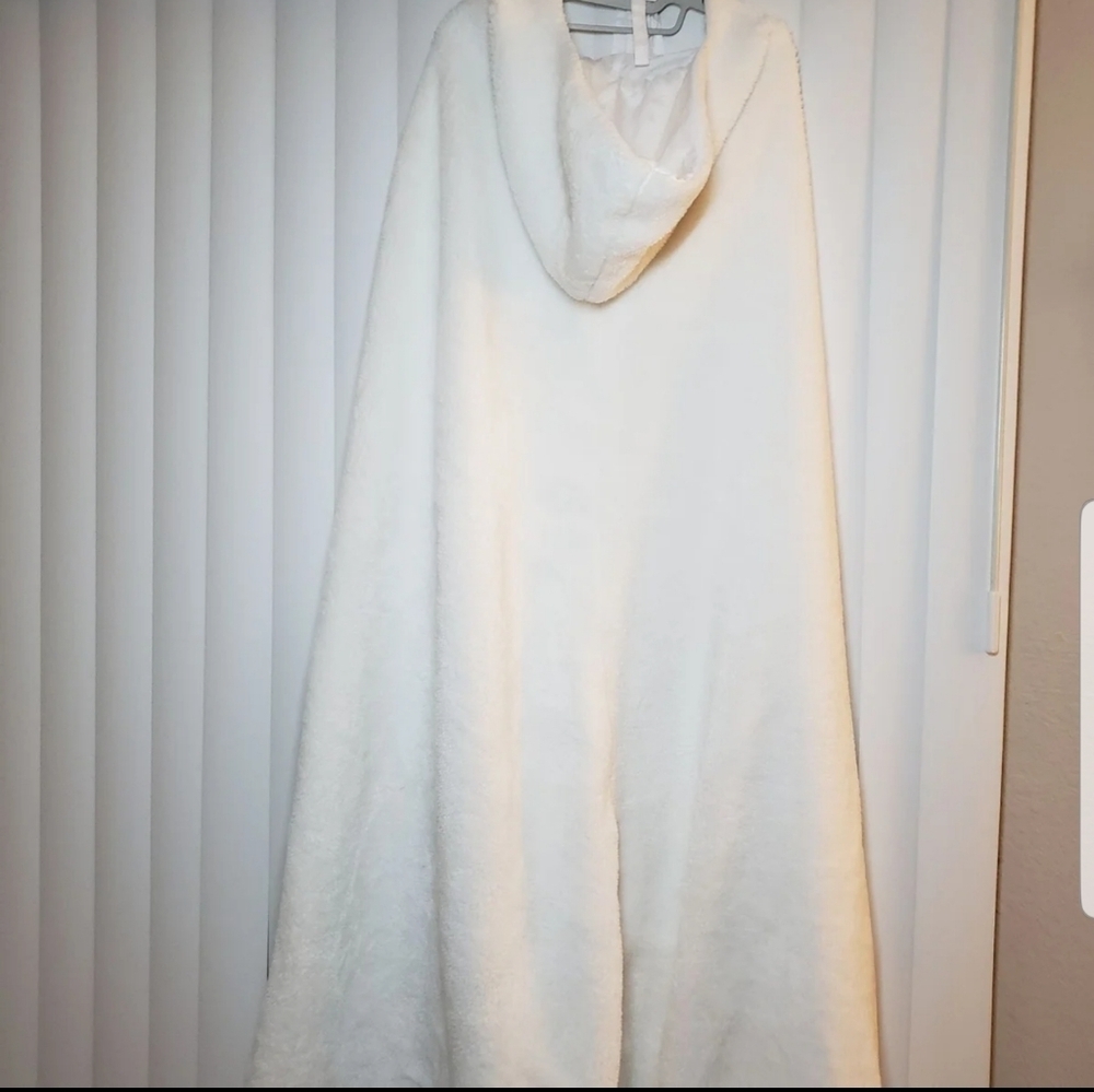 Hooded White Plush  Cloak